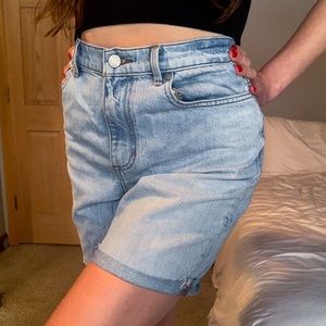 Banana Republic Midi Light Wash Denim Shorts